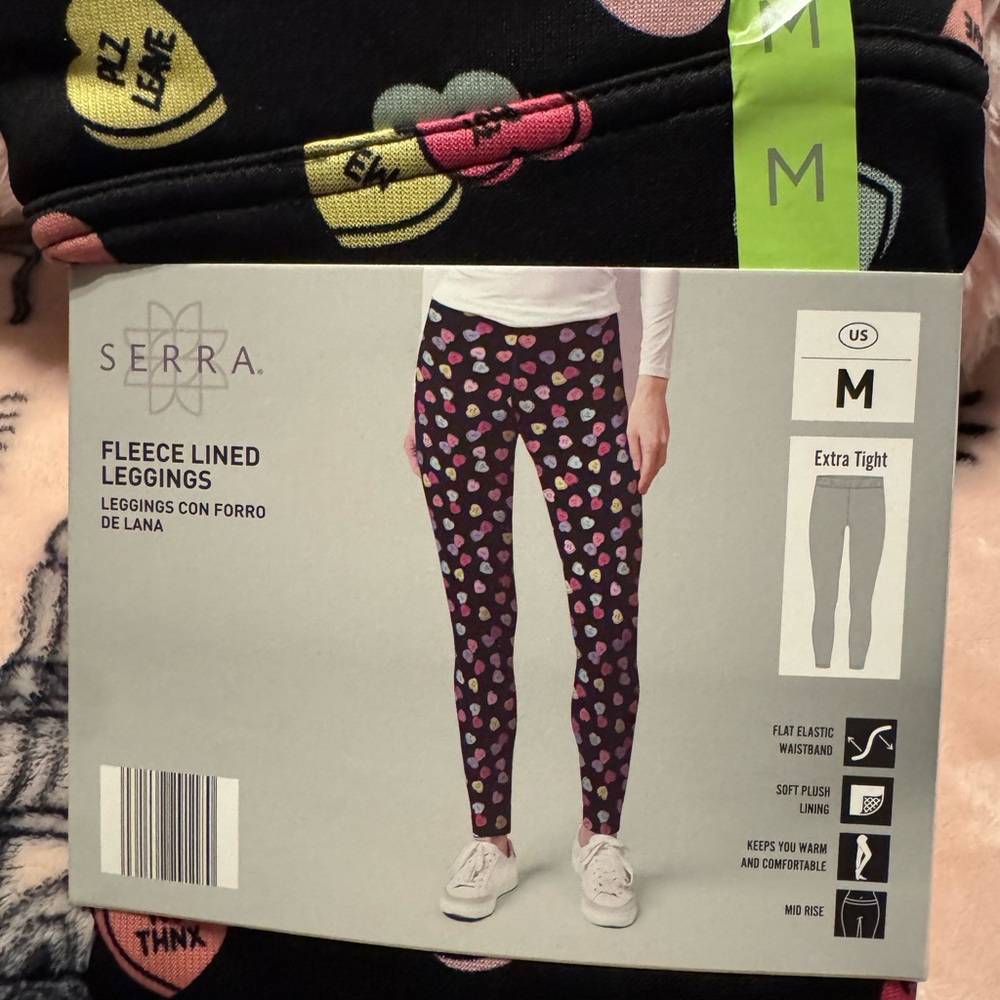 ALDI VALENTINES DAY CANDY HEART LEGGINGS 2025